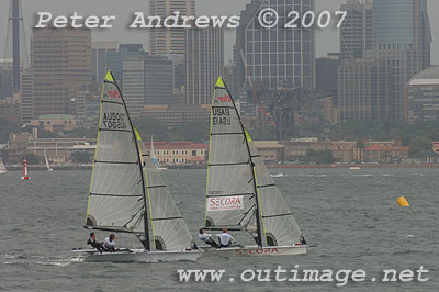 Nathan Outteridge and Ben Austin out on Sydney last December, training with the US and other national teams ahead of the Sydney International Regatta.