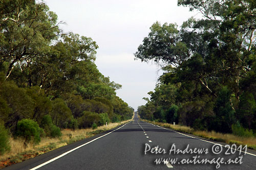 The Barrier Highway between Nyngan to Cobar, NSW Australia. Photo copyright Peter Andrews, Outimage Australia.