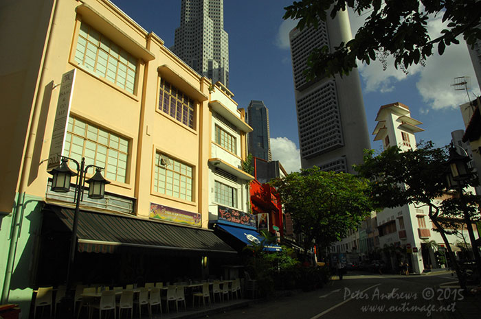 The restaurants and small bars along Circular Road at Boat Quay in Singapore prepare for another busy evening of trade. Photo © Peter Andrews / Outimage. Walking from Circular Road to Chinatown in Singapore as the city prepares for the Lunar New Year.