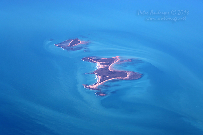 The Bountiful Islands in the Gulf of Carpentaria, near Burketown in outback Queensland. 16°34'12.4"S 139°57'24.5"E. High altitude shots from a flight between Sydney Australia and Manila, Philippines.