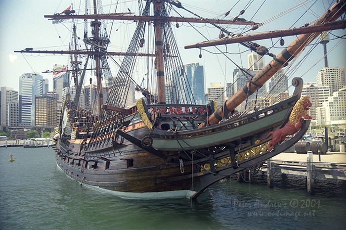 The beautiful replica of the early 17th century Dutch ship Batavia at Sydney's Australian National Maritime Museum.