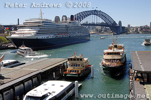 Cunard's newest liner, Queen Victoria at Circular Quay, Sydney.