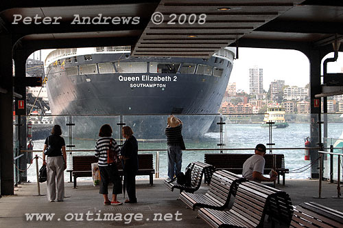 Queen Elizabeth 2 from Wharf 6, Circular Quay.