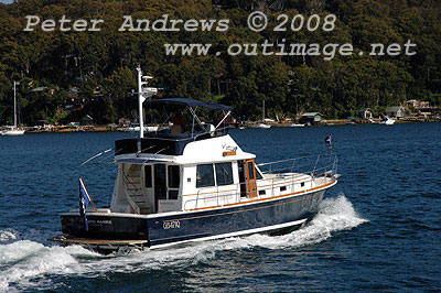 A Grand Banks 47 Eastbay on Pittwater.