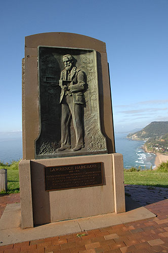 The monument to Lawrence Hargrave at the top of Bald Hill, NSW Australia overlooking Stanwell Park Beach. Photo copyright Peter Andrews.