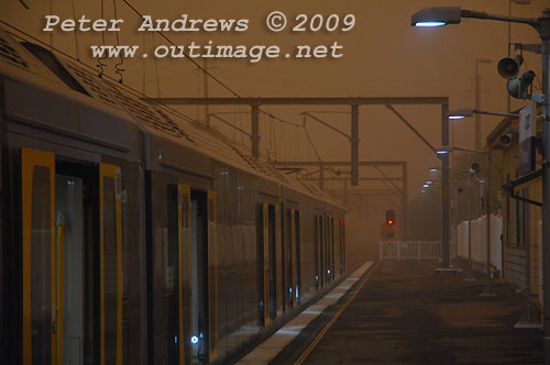 Thirroul Railway Station, NSW Australia around 06:25 AEST. Photo copyright Peter Andrews, Outimage.