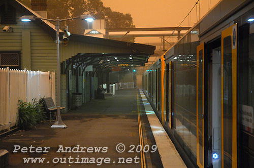 Thirroul Railway Station, NSW Australia around 06:25 AEST. Photo copyright Peter Andrews, Outimage.