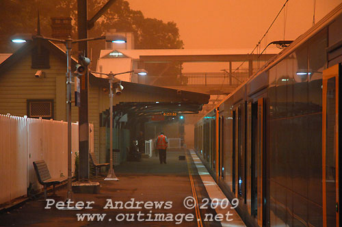 Thirroul Railway Station, NSW Australia at 06:27 AEST. Photo copyright Peter Andrews, Outimage.