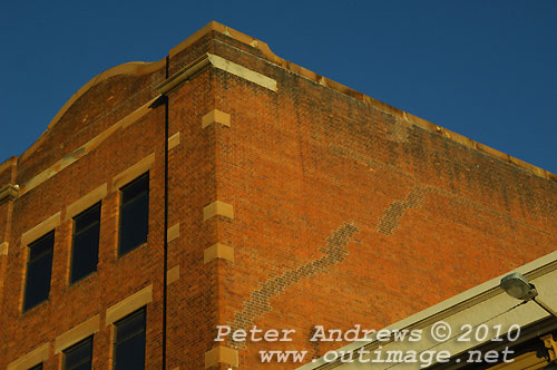 Repaired cracks from the earthquake Newcastle. Photo copyright Peter Andrews, Outimage Publications.
