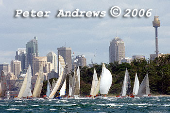 The fleet after a fast start of the 2006 Sydney to Gold Coast Yacht Race.