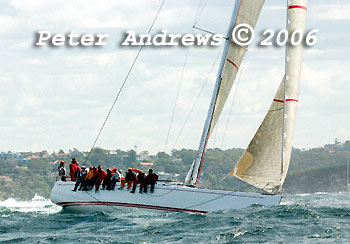 Leslie Green's Swan 601 Ginger, approaching the heads after the start of the 2006 Sydney to Gold Coast Yacht Race.