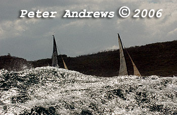 Wild seas at the heads after the start of the 2006 Sydney to Gold Coast Yacht Race.
