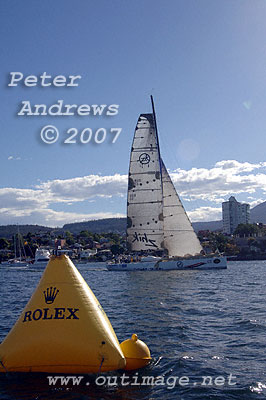 Ichi Ban is the third boat across the finishing line for the 2007 Rolex Sydney Hobart Yacht Race.