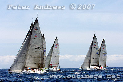 Just after the start of Race 2 for the Farr 40's. Only the Farr 40's raced on day 1 of the Rolex Trophy One design Series.