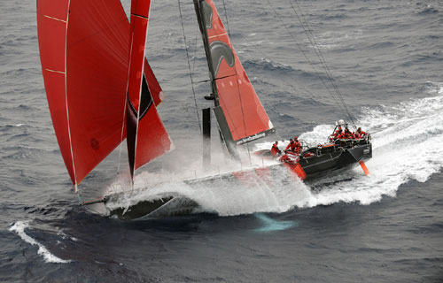 PUMA Ocean Racing puts il mostro to the test, offshore at the start of leg 1 of The Volvo Ocean Race. Photo copyright Rick Tomlinson - Volvo Ocean Race.
