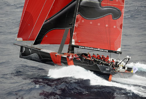 PUMA Ocean Racing puts il mostro to the test, offshore after the start of leg 1 of The Volvo Ocean Race. Photo copyright Rick Tomlinson - Volvo Ocean Race.