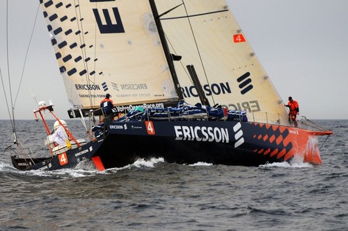 Ericsson 4 heads into the Gibraltor strait during leg 1 of the Volvo Ocean Race. Photo copyright Dave Kneale - Volvo Ocean Race.