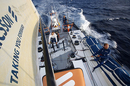 A beautiful morning on Ericson 3 with perfect breeze, 12-16 knots. Photo copyright Gustav Morin - Ericsson 3.