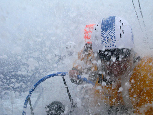 Telefonica Blue in rough seas on the final stretch of leg 1 to Cape Town, in the Volvo Ocean Race. Photo copyright Gabriele Olivo - Equipo Telefonica - Volvo Ocean Race.