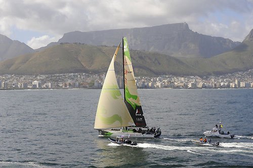 Green Dragon arrives into Cape Town on leg 1 of the Volvo Ocean Race. Photo copyright Rick Tomlinson - Volvo Ocean Race. 