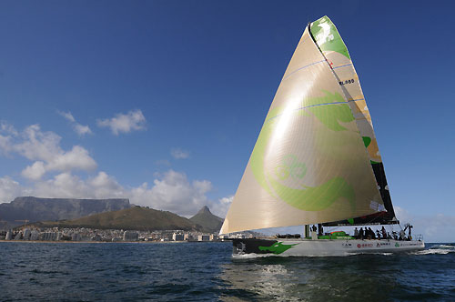 Green Dragon arrives into Cape Town on leg 1 of the Volvo Ocean Race. Photo copyright Dave Kneale - Volvo Ocean Race.