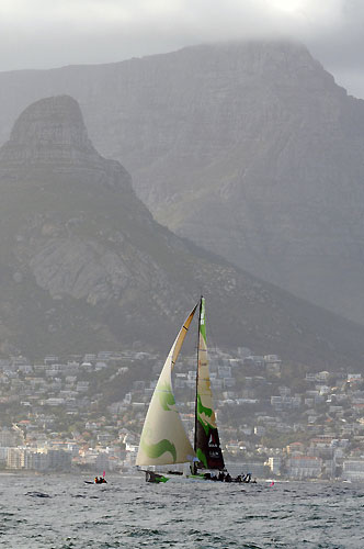 Green Dragon arrives into Cape Town on leg 1 of the Volvo Ocean Race. Photo copyright Dave Kneale - Volvo Ocean Race. 