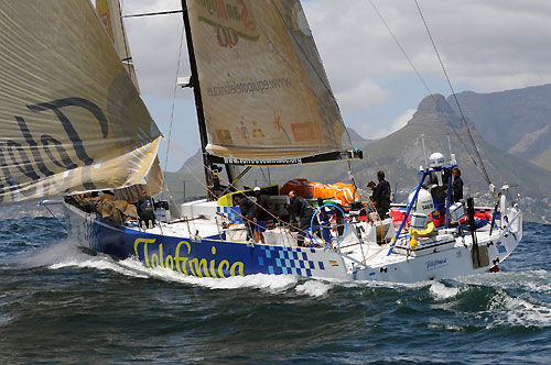 Telefonica Blue arrive in Cape Town in fifth place on leg 1 of the Volvo Ocean Race 2008-09. Photo copyright Dave Kneale - Volvo Ocean Race. 