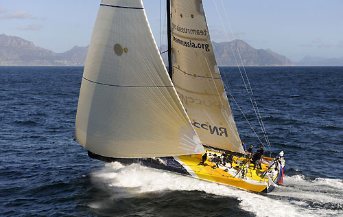 Team Russia arrives into Cape Town at the end of leg 1 of the Volvo Ocean Race. Photo copyright Rick Tomlinson - Volvo Ocean Race. 
