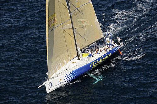 Telefonica Blue, skippered by Bouwe Bekking wins the first Volvo Ocean race in-port race in Alicante, Spain. Photo copyright Rick Tomlinson - Volvo Ocean Race.