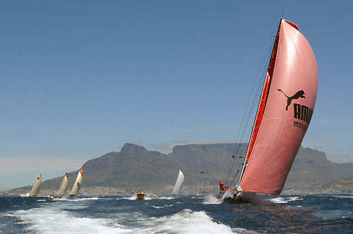 PUMA Ocean Racing power away from the start of leg 2 of the Volvo Ocean Race from Cape Town, South Africa to Cochin, India. Photo copyright Rick Tomlinson / Volvo Ocean Race.