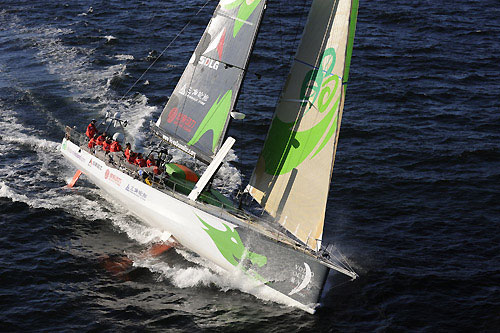 Green Dragon at the start of leg 2 of the Volvo Ocean Race from Cape Town, South Africa to Cochin, India. Photo copyright Rick Tomlinson / Volvo Ocean Race.