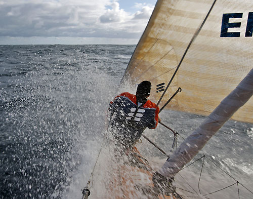 Bowman on Ericsson 3 ahead of the scoring-gate during Leg 2 of the Volvo Ocean Race. Photo copyright Gustav Morin / Ericsson 3 / Volvo Ocean Race.