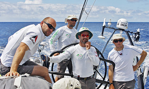 Green Dragon get sight of PUMA Ocean Racing in the Doldrums, on leg 2 of the Volvo Ocean Race, from Cape Town, South Africa to Cochin, India. Photo copyright Guo Chuan / Green Dragon Racing / Volvo Ocean Race.
