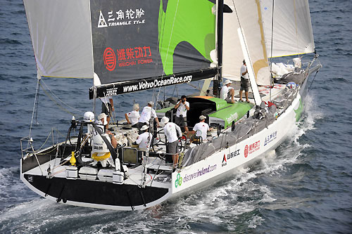 Green Dragon at the start of leg 3 of the Volvo Ocean race, from Cochin, India to Singapore. Photo copyright Rick Tomlinson / Volvo Ocean Race.