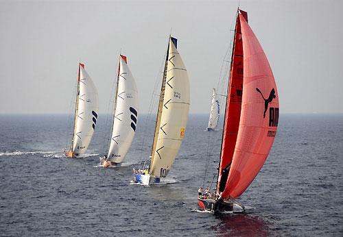 PUMA Ocean Racing leads the fleet at the start of leg 3 of the Volvo Ocean race, from Cochin, India to Singapore. Photo copyright Rick Tomlinson / Volvo Ocean Race.