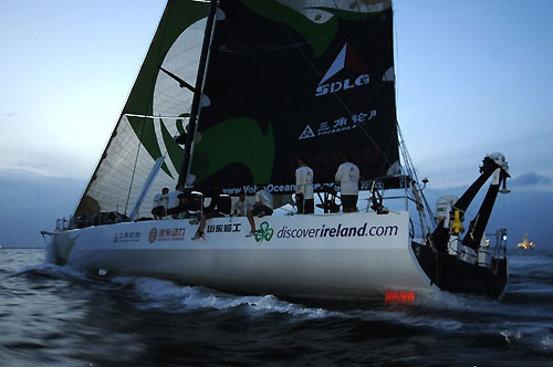 Green Dragon, skippered by Ian Walker (GBR) (pictured) takes sixth place on leg 3 of the Volvo Ocean Race from India to Singapore, crossing the finish line at 22:49:36 GMT. Photo copyright Dave Kneale / Volvo Ocean Race.