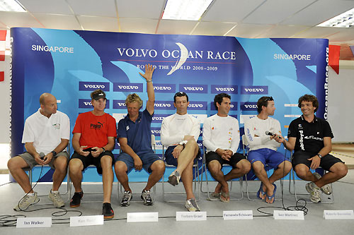 Skippers Press Conference before the In-Port Race in Singapore during the Volvo Ocean Race 2008-09. Photo copyright Rick Tomlinson / Volvo Ocean Race.