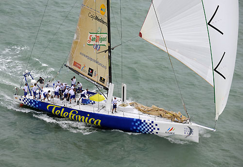 Telefonica Blue, skippered by Bouwe Bekking (NED) who finished 3rd overall. Photo copyright Rick Tomlinson / Volvo Ocean Race.
