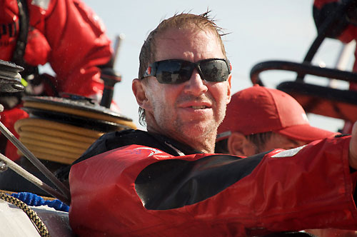 Skipper Ken Read onboard PUMA Ocean Racing, on leg 4 of the Volvo Ocean Race, from Singapore to Qingdao, China. Photo copyright Rick Deppe / PUMA Ocean Racing / Volvo Ocean Race.