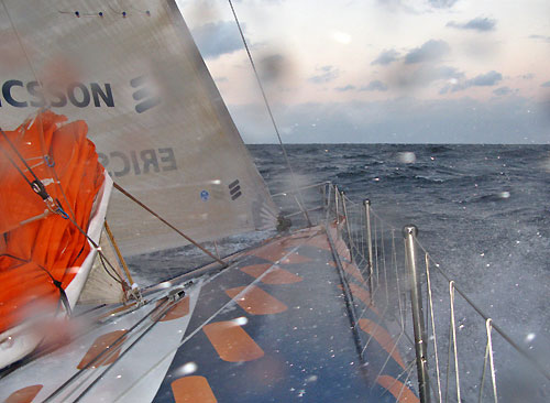 Ericsson 4 hit rough weather, on leg 4 of the Volvo Ocean Race, from Singapore to Qingdao, China. Photo copyright Guy Salter / Ericsson 4 / Volvo Ocean Race.