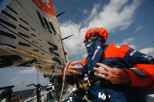 Ericsson 3 getting closer to the Taiwan coast earlier on leg 4, of the Volvo Ocean Race from Singapore to Qingdao, China. Photo copyright Gustav Morin / Ericsson 3 / Volvo Ocean Race.