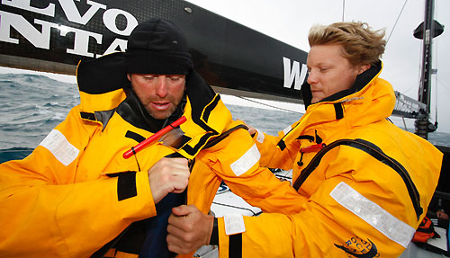 Ericsson 3 are the latest to turn around on leg 4 of the Volvo Ocean Race, giving up their second place and heading for Base Camp after structural damage saw them start to take on water. Photo © Gustav Morin / Ericsson 3 / Volvo Ocean Race.