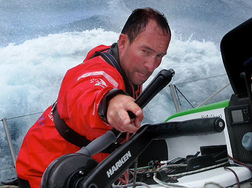 Ian Budgen / GBR helmsman / trimmer. The Green Dragon crew brave the storms, on leg 4 of the Volvo Ocean Race, from Singapore to Qingdao, China. Photo copyright Guo Chuan / Green Dragon Racing / Volvo Ocean Race.