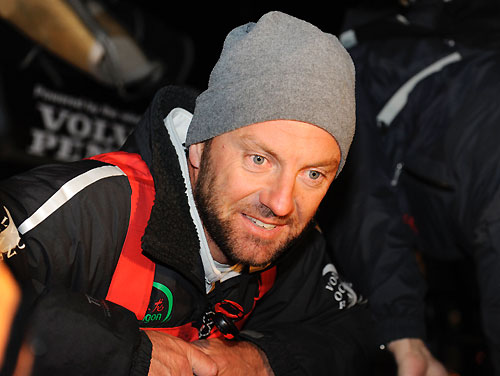 Green Dragon, skippered by Ian Walker (GBR) (pictured) finishes 4th on leg 4 of the Volvo Ocean Race in Qingdao, China. The Chinese / Irish boat crossed the finish line at 12:41:00 GMT. Photo copyright Rick Tomlinson / Volvo Ocean Race.