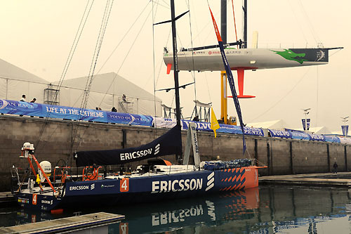 Qingdao - China. Ericcson 4 and Green Dragon prepare for the In-port Race. Photo copyright Rick Tomlinson / Volvo Ocean Race.