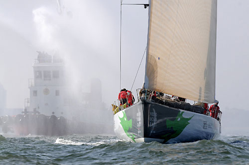 Green Dragon (Ian Walker / GBR). Start Day for Leg 5 of the Volvo Ocean Race from Qingdao, China, to Rio De Janeiro. Photo copyright Dave Kneale / Volvo Ocean Race.