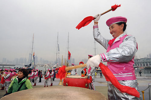 One of the many Chinese drummers at Start Day for Leg 5 of the Volvo Ocean Race from Qingdao, China, to Rio De Janeiro. At over 12,000 miles, Leg 5 is the longest leg ever attempted in the history of the race. Photo copyright Dave Kneale / Volvo Ocean Race.
