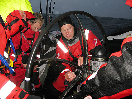 PUMA Ocean Racing snap thier steering wheel after ploghing into the bottom of a huge wave, on leg 5 of the Volvo Ocean Race. Photo copyright Rick Deppe / PUMA Ocean Racing / Volvo Ocean Race.