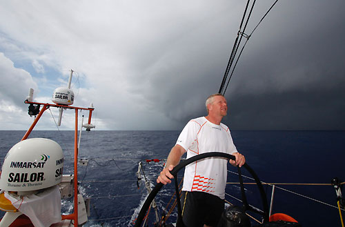 Huge clouds approach Ericsson 4, in the Doldrums, on leg 5 of the Volvo Ocean Race. Photo copyright Guy Salter / Ericsson 4 / Volvo Ocean Race.