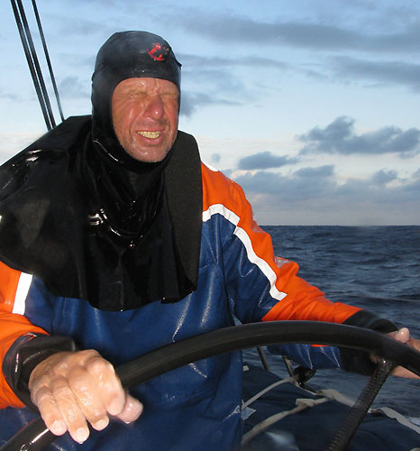 Skipper Magnus Olsson helming Ericsson 3, on leg 5 of the Volvo Ocean Race, from Qingdao to Rio de Janeiro. Photo copyright Gustav Morin / Ericsson 3 / Volvo Ocean Race.